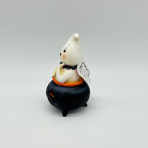Johanna Parker Transpac Mini Ghost In Cauldron LED Light Up Halloween Decor NEW - Picture 4 of 6